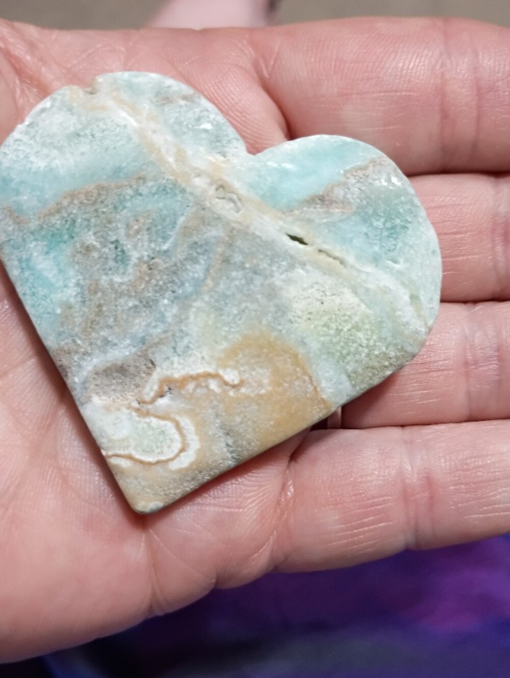 Caribbean Calcite Heart Shaped Stone